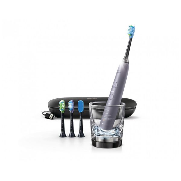 DiamondClean Escova de Dentes Elétrica, Smart, recarregável, 1 unidade, cinza, PHILIPS SONICARE HX9924, 41, Cinza