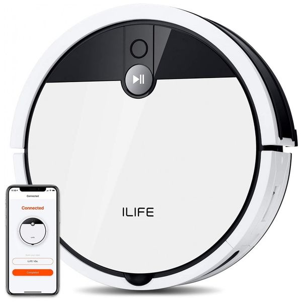 Aspirador de Pó Robô V9e, com Wi Fi, Programação Personalizada e Carregamento Automático, branco, 110v, ILIFE, Branco