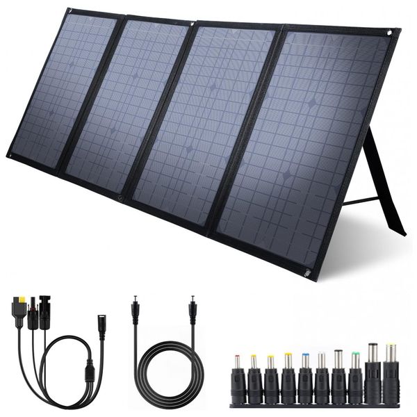 Painel Solar, carregador portátil dobrável para geradores, 100W, 12V, 1 unidade, ICLEVER IC SD31B, Preto
