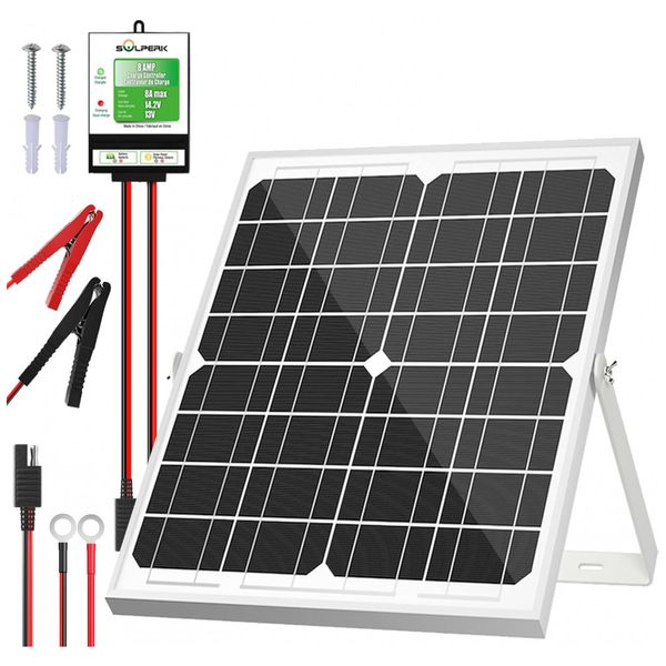 Kit Painel Solar, Monocristalino, à prova dágua, 20W, 12V, 1 unidade, SOLPERK, Preto