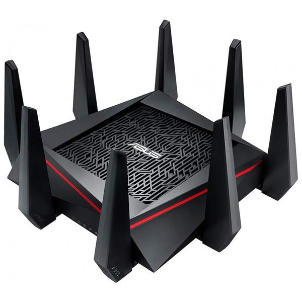 WiFi Gaming Tri band Roteador velocidade 5334 Mbps até 11 aparelhos área 464m2, ASUS RT AC5300, Preto