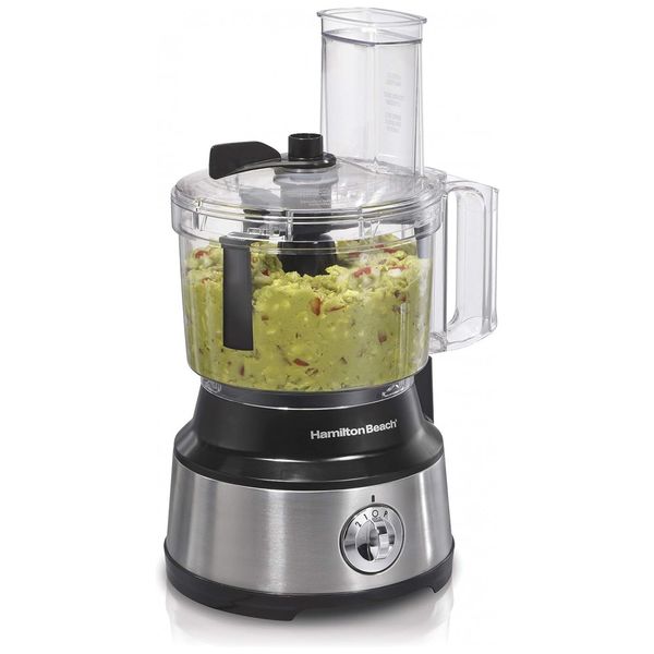 Processador de Alimentos, capacidade de 2,3L, com bocal e rampa e alimentação grande, 450W, prata, 110v, HAMILTON BEACH 70730, Prateado