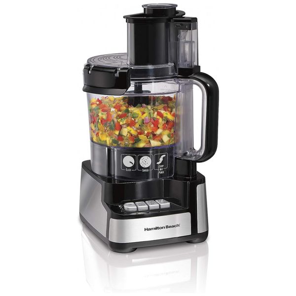 Processador de Alimentos, capacidade de 2,8L, com bocal extra largo, 450W, preto, 110v, HAMILTON BEACH 70725A, Preto