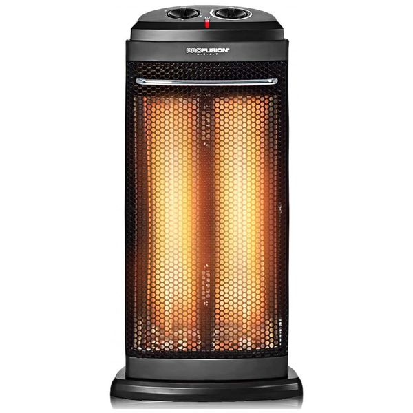 Aquecedor Elétrico Portátil, Infravermelho com Proteção Contra Superaquecimento e Tombamento, Silencioso, 600W, 1200W 110V, COSTWAY 5841734363, Preto