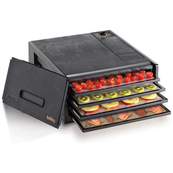 Desitratador de Alimentos 4Tray 220W Thermostat TempControl, EXCALIBUR 2400, Preto