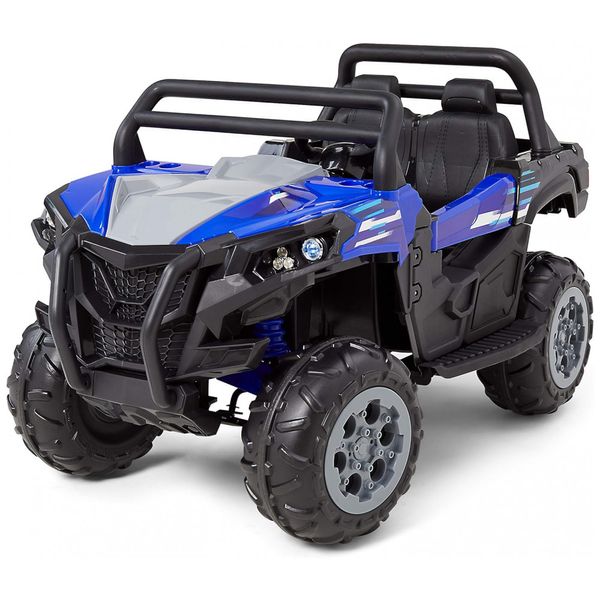 Carro, Carrinho Elétrico, 2 assentos, à bateria 12V, com controle remoto, Vel 8 km por hora, Idade 3 a 7 anos, azul, KID TRAX KT1596AZ, Azul