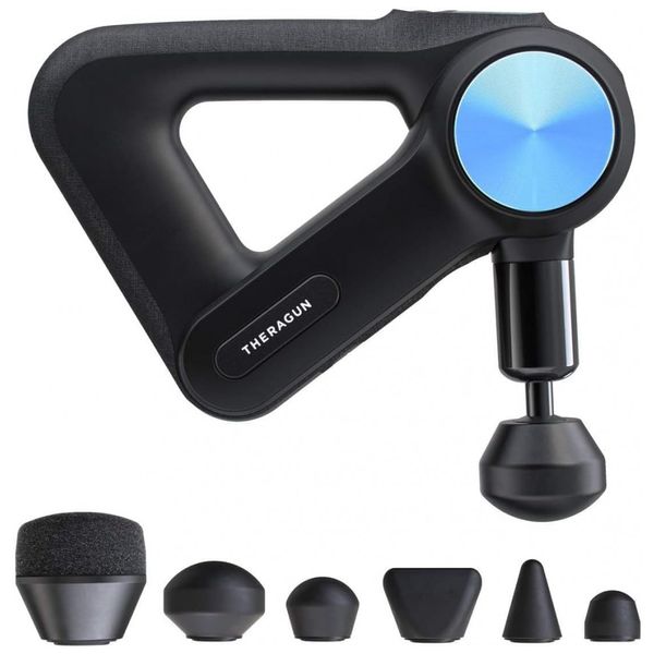 PRO Massageador Pistola Elétrico Profissional Sem Fio 6 Acessórios, Velocidade 1750 2400 PPMs, THERAGUN, Preto