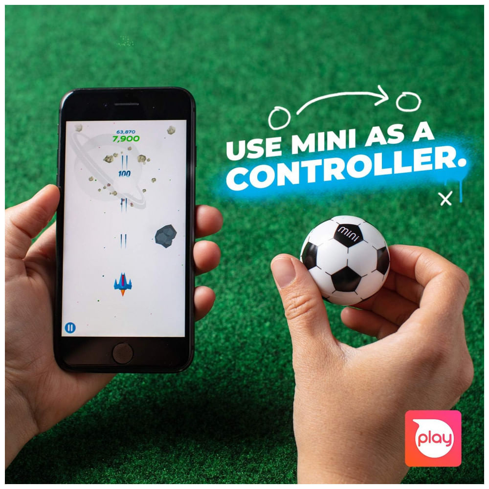 Encontraproduto.com.br - Sphero Mini Soccer Bola Robô Programável com LED, Giroscópio e Acelerômetro, Controle por App com Modos de Direção e Kick Drive – Preto e Branco
