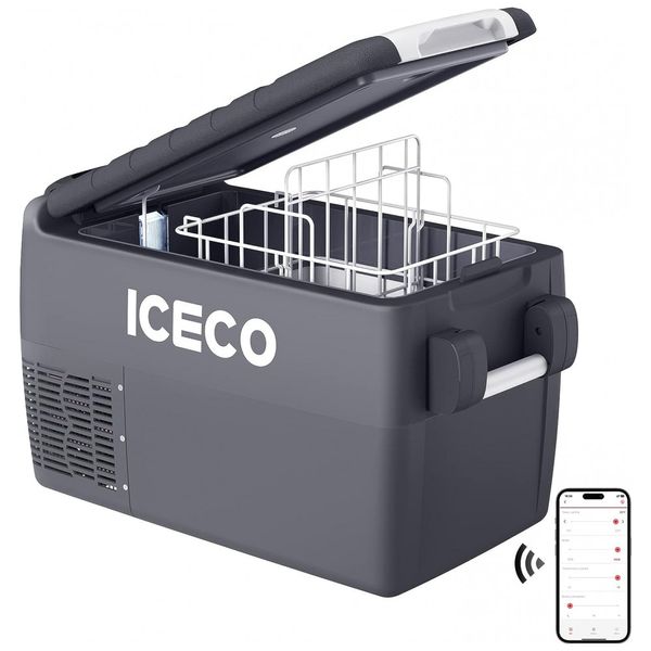 Mini Cooler, Geladeira Automotiva Portátil DC 12 24V AC 110 229 V, Capacidade 31L, ICECO JP30 with Cover, Preto