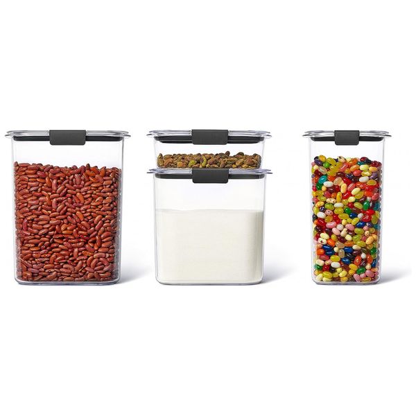 Potes para Organização de Alimentos 4 Unidades, RUBBERMAID 1994253, Preto