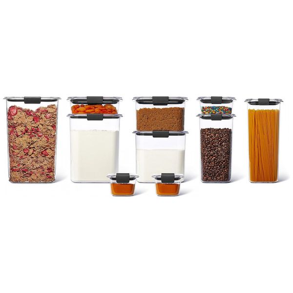 Potes para Organização de Alimentos, Herméticos 10 Unidades, RUBBERMAID 1994254, Preto