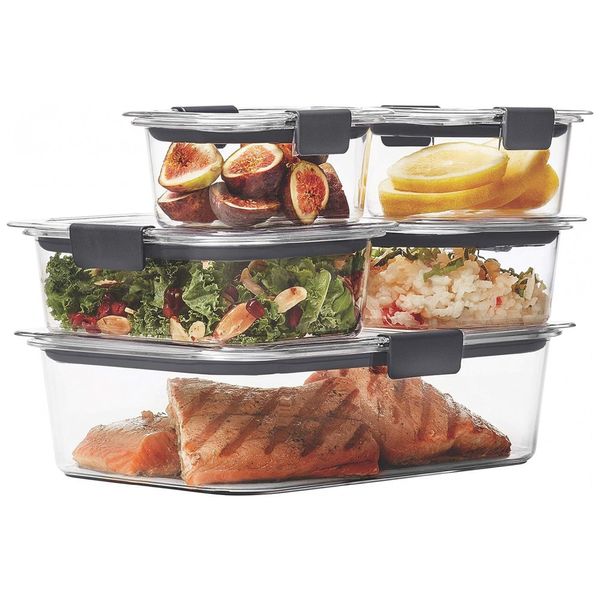 Potes Herméticos para Alimentos, Quadrado 300, 800, 2,3 mL, 5 Unidades, RUBBERMAID 1976520, Preto