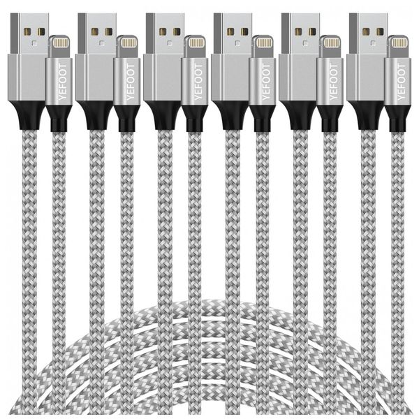 Carregador para iPhone Trançado Carregamento rápido Longo Compatível com iPhone 12Pro Max, 12Pro, 12, 11Pro Max, 11Pro, 11, XS, Xs Max, XR e mais