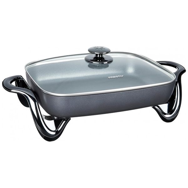 Frigideira Elétrica Antiaderente 1.4 L com Controle de Temperatura, 1500W, 110V, PRESTO 06852, Preto