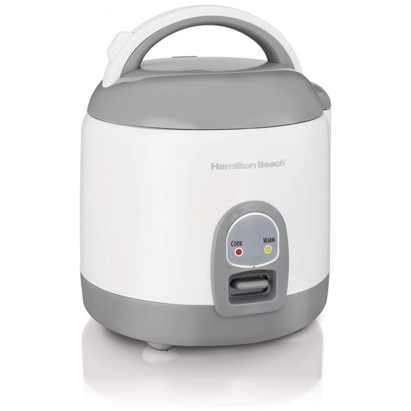 Mini Panela de Arroz Elétrica 960 mL com Cesta de Vapor e Enxágue, 110v, HAMILTON BEACH 37508, Branco