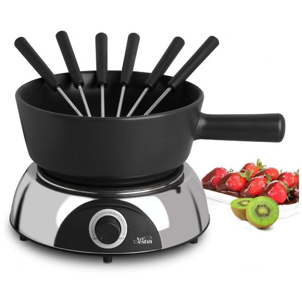 Panela de Fondue Elétrica 1.9 L, 6 Gfos 1500W, 110v, ARTESTIA AR 89020, Prateado
