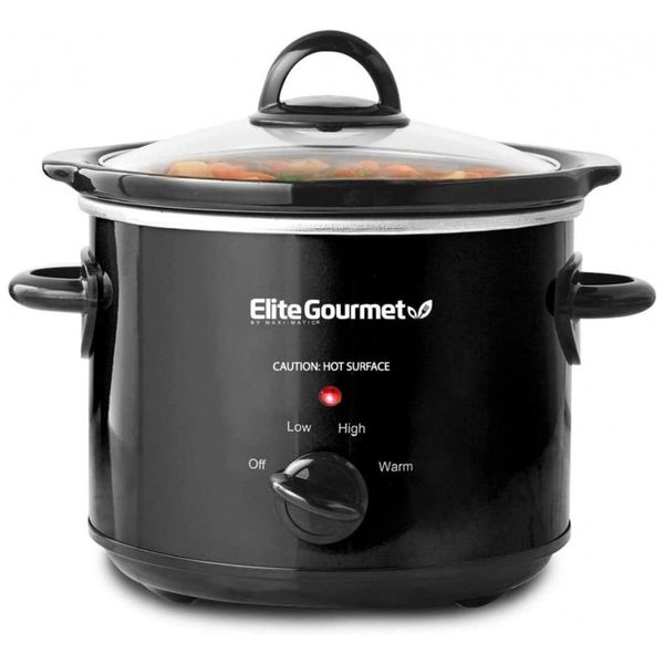 Panela Elétrica Cerâmica, 2.8 L com Temperatura Ajustável, 110V 170W, Elite Gourmet MST 350B, Preta