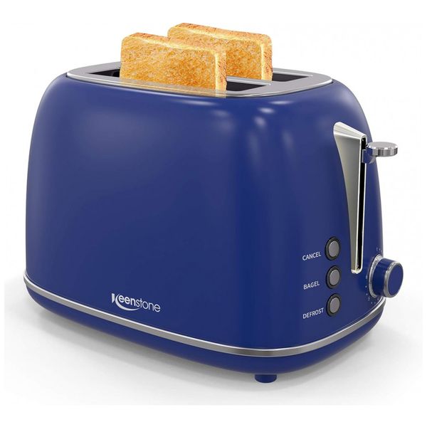 Torradeira 2 Fatias com Função Bagel 6 Níveis 825W, 110v, KEENSTONE, Azul