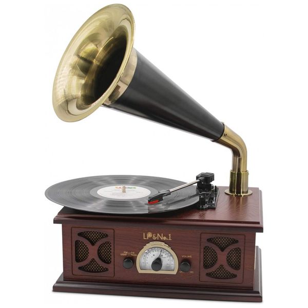 LPNO.1 Clássico Vitrola, Toca Discos e Gramofone Vinil Bluetooth USB Rádio FM, AM