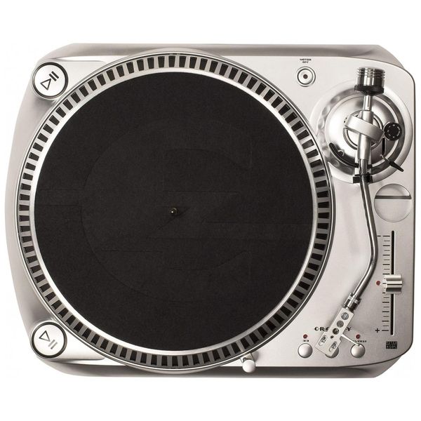 DJ100 Toca Discos com Pré Amplificador Integrado e Saídas RCA, USB, CROSLEY DJ100A SI, Prateado