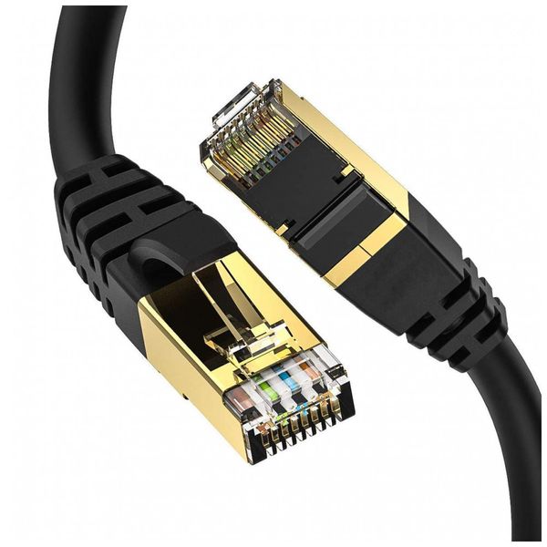 Cabo de Internet Cat8 7M Vel, 40Gbps 2000MHz com Conector RJ45, DBILLIONDA, Preto