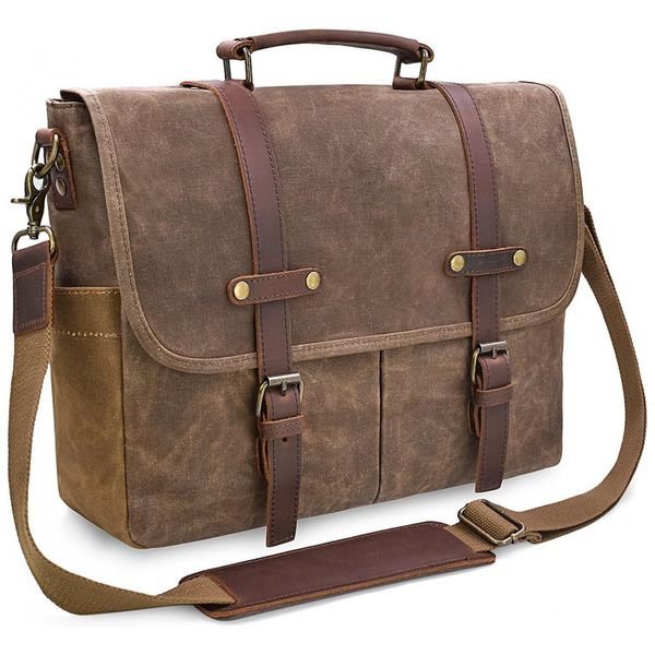 Bolsa, Pasta de Couro para Laptop, NEWHEY 2308 2, Marrom
