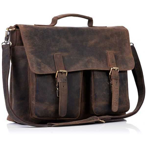 KomalC Bolsas para Laptop de Couro Unissex