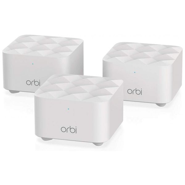 Orbi Roteador Wi Fi Mesh Vel 1,2 Gbps Área 418m2, 3 Unid, NETGEAR RBK13 100NAS, Branco
