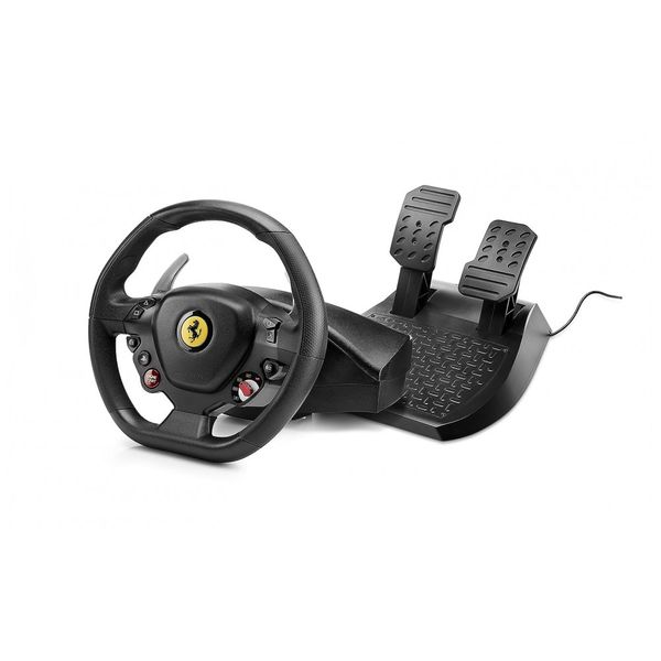 T80 Ferrari 488 GTB Volante e Pedais Realistas para PS4, PC e Jogos PS5, THRUSTMASTER 4169089, Preto