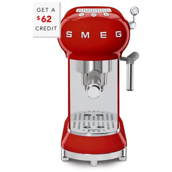 Cafeteira Elétrica 50s Retro Expresso 15 Bar Capacidade 1L, SMEG ECF01RDUS, Vermelho