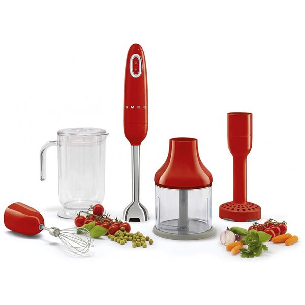 Mixer Retrô Anos 50 com Velocidade Variável Cabo Ergonômico 350W, SMEG TSF01PKUS, Vermelho