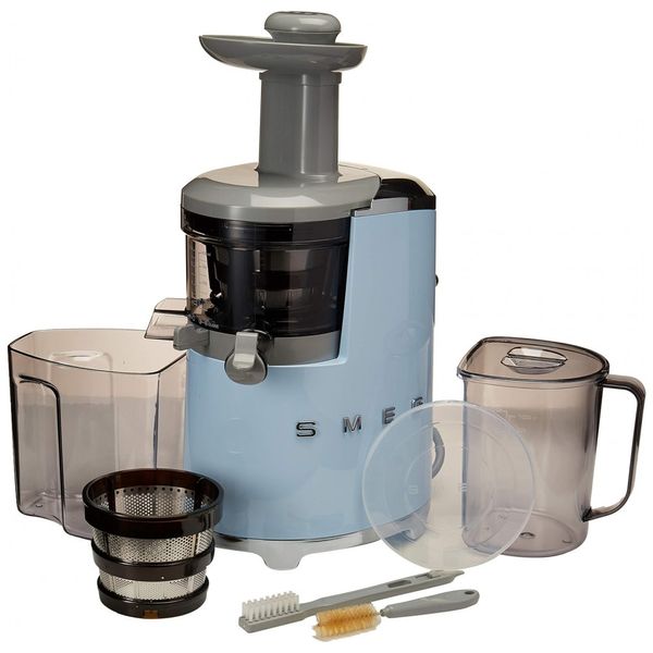 Centrífuga de Frutas Retrô anos 50, Capacidade 450 mL Pastel, SMEG 1 P, Azul