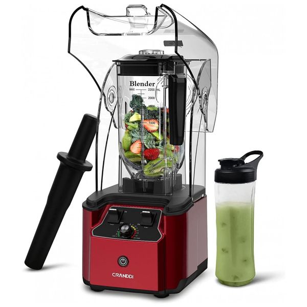 Liquidificador Profissional Silencioso 2.3 L 15 Velocidades 2200W 110v, CRANDDI K90 R, Vermelho