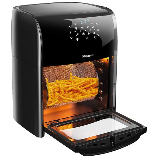 Fritadeira Elétrica Air Fryer sem Óleo 12 L, 8 Funções em 1, 1700W, 110v, BANIROMAY KQZG180004WH, Preto