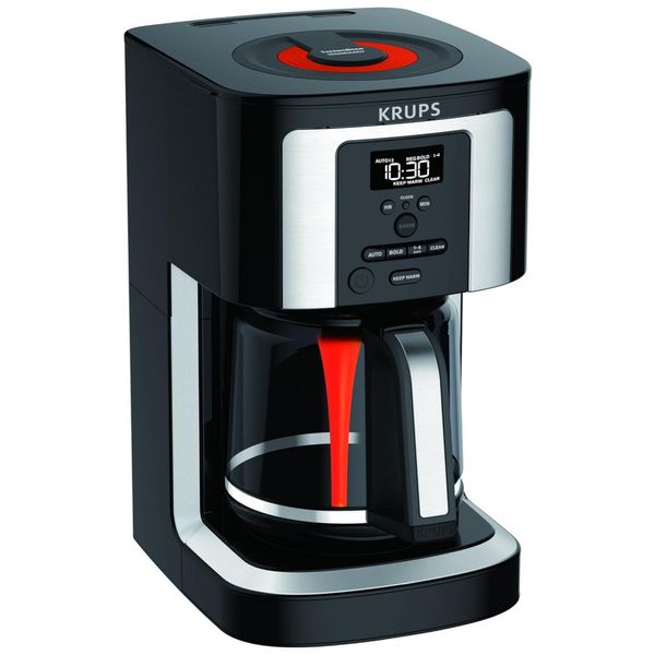 Cafeteira Elétrica Programável EC322 Filtro Permanente Programável Para Até 14 xícaras, KRUPS 7211002986, Preto