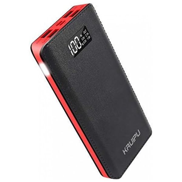 Powerbank Carregador 24000 mAh Carregador Display LCD Escritório Viagem, KENRUIPU 4351478790, Vermelho