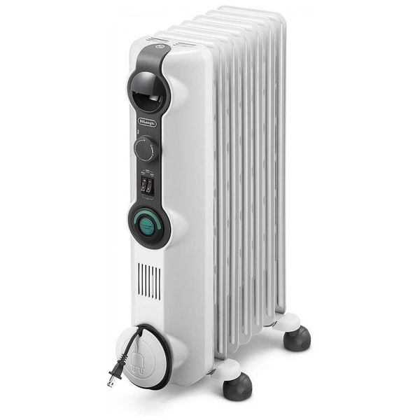 Aquecedor a Óleo Elétrico Silencioso e Portátil, 110V 1500W, DeLonghi KH39071CB, Branco