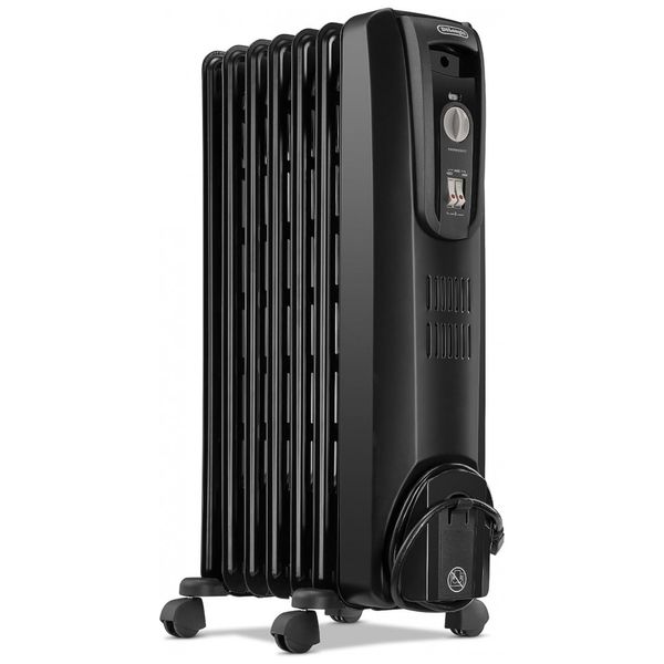 Aquecedor Elétrico Portátil a Óleo, Silencioso, 110V 1500W, DELONGHI KH390715CB, Preto