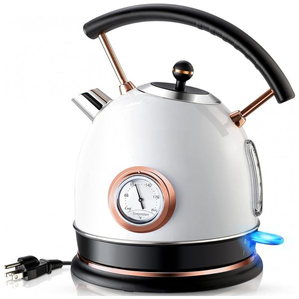 Chaleira Elétrica de 1.8L com Desligamento Automático, 1500W, 110v, PUKOMC, Branco