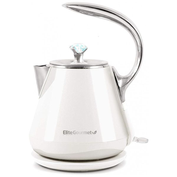 Chaleira Elétrica de 1,2L com Desligamento Automático, 1350W, 110v, ELITE GOURMET EKT 1203W, Branco