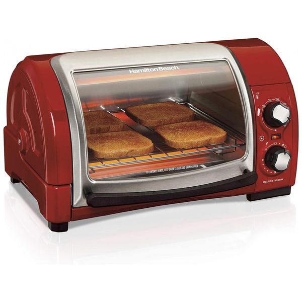 Forno Elétrico de Bancada com Temporizador, 1200W, 110v, HAMILTON BEACH 31337D, Vermelho