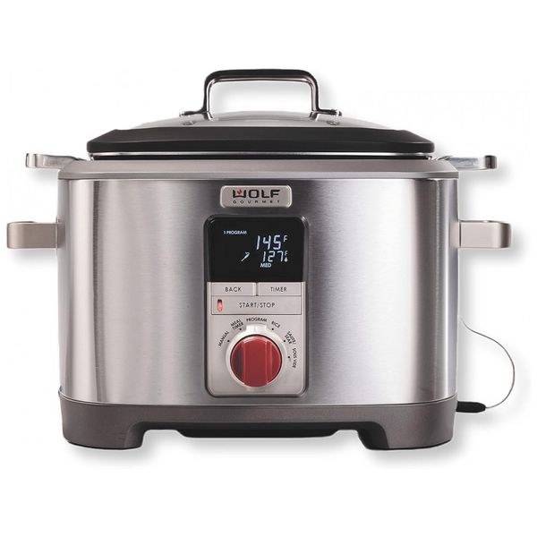 Panela Elétrica 6 em 1, Capacidade 7L com Visor LCD, Aço Inoxidável, 110V, WOLF GOURMET WGSC100S, Prateado