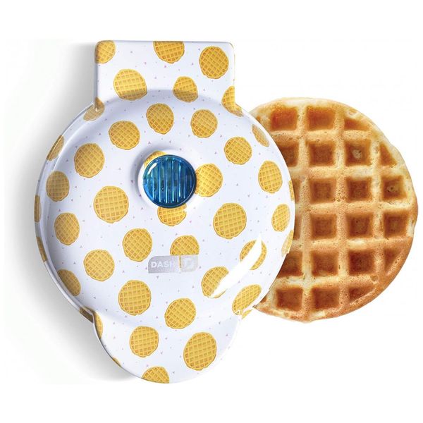 Mini Máquina de Waffles Antiaderente, 1 Fatia, 350W, Branca, 110v, DASH DMW100WP, Branco