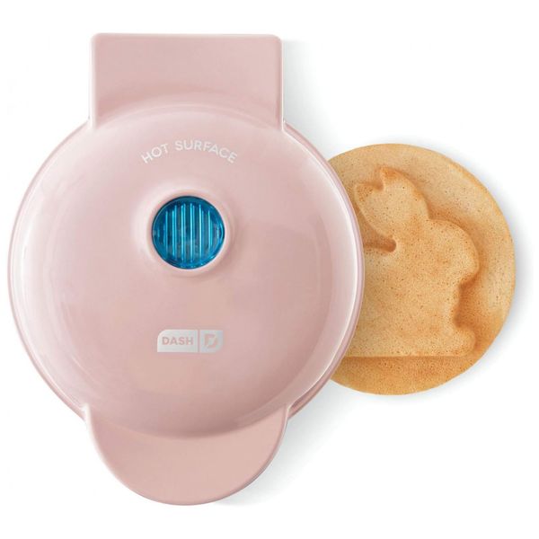 Mini Máquina de Waffles Antiaderente, 1 Fatia, 350W, Coelho, 110v, DASH DMWB001RS, Rosa
