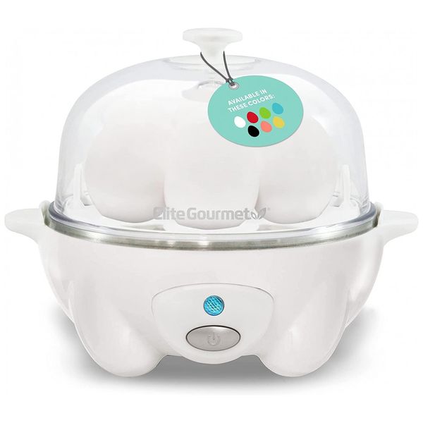 Cozedor de Ovos Elétrico, Capacidade 7, 110v, ELITE GOURMET EGC 007, Branco
