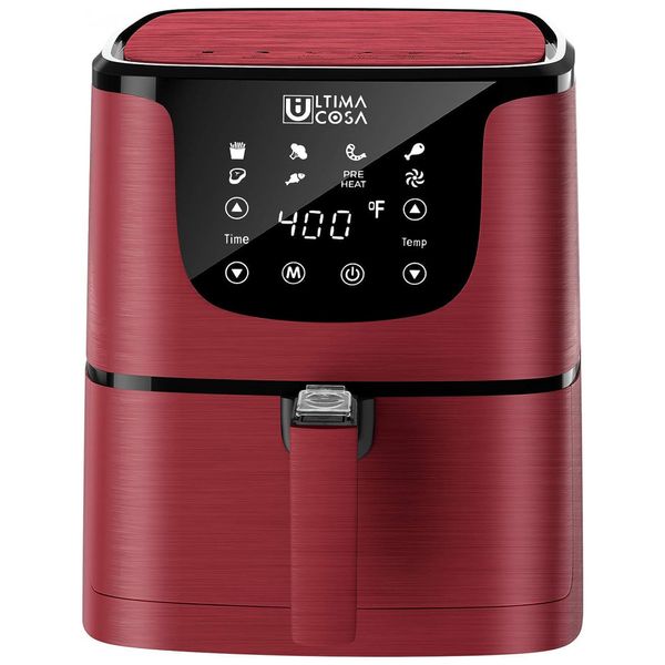 Fritadeira Elétrica AirFryer 7 em 1 Programável, Capacidade 5.4L, 1700W, 110V, AURALTO TXG S5T1, Vermelho