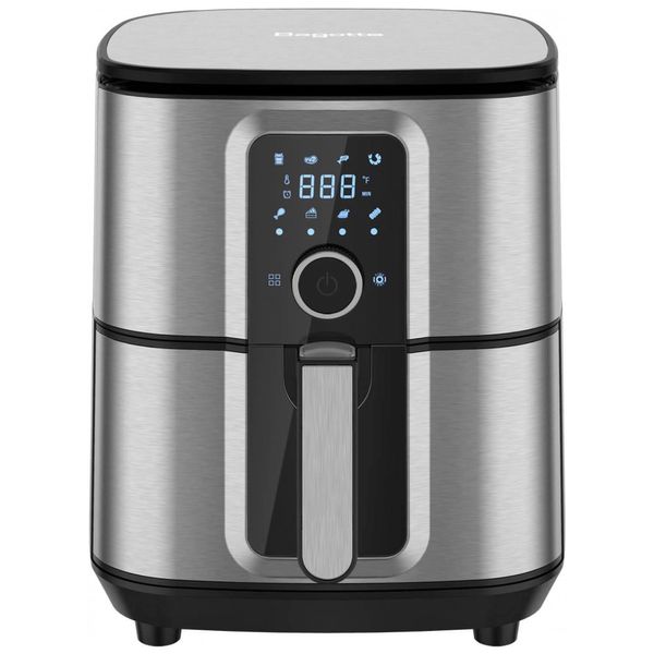 Fritadeira Elétrica AirFryer, Capacidade 5.4L, Painel de Controle Digital, 1700W, 110v, BAGOTTE BAF80, Prateado