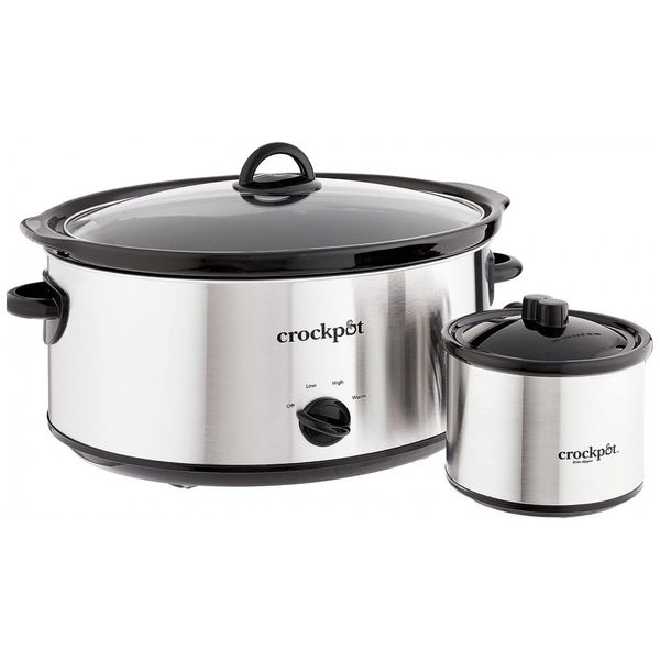 Conjunto de Panela Elétrica de 7.5L e 473 mL, Aço Inoxidável, 370W, 110v, CROCK POT SCV803 SS, Prateado