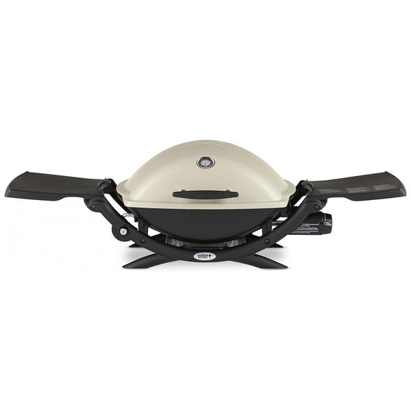 Weber Q1200 Churrasqueira a Gás Portátil com Mesa Auxiliar 8500 BTU serve até 3 Pessoas, Cinza