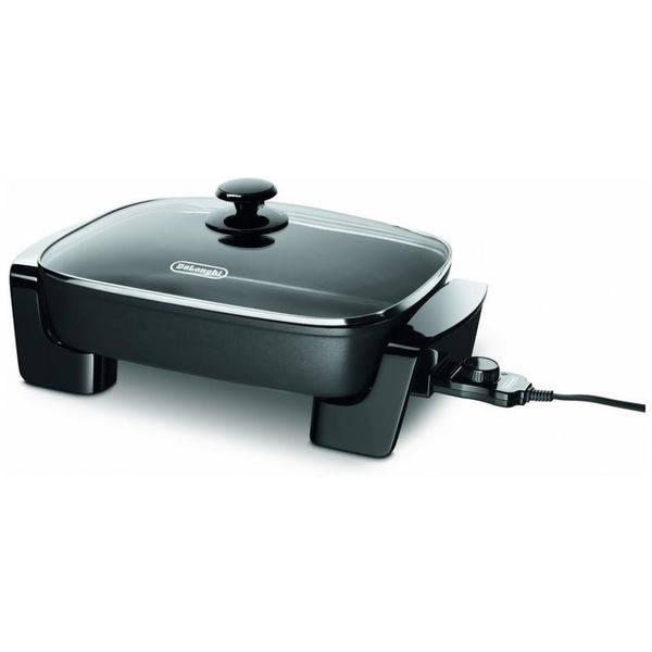 Frigideira Elétrica com Tampa de Vidro Temperado 1500W, 110V, DELONGHI BG45, Preto